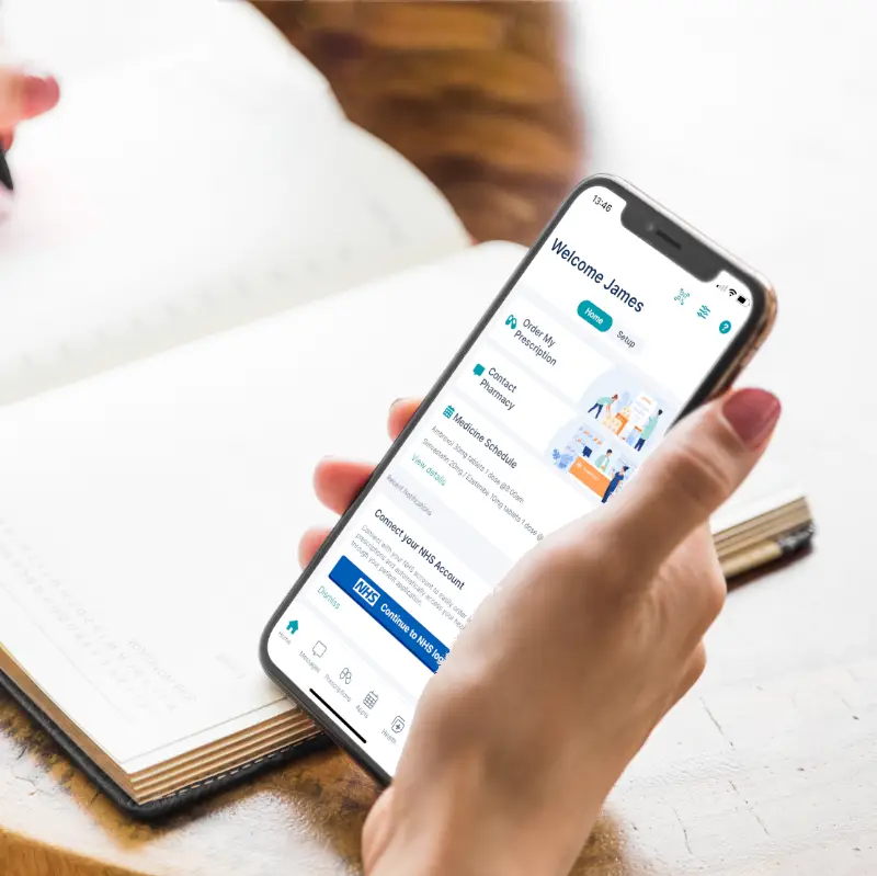 Mobile phone showing the BeWell App